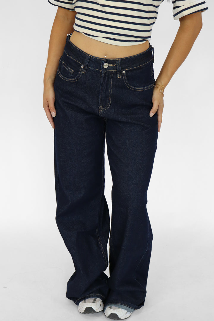 Classic Midnight Wide Leg Jeans - Stretch