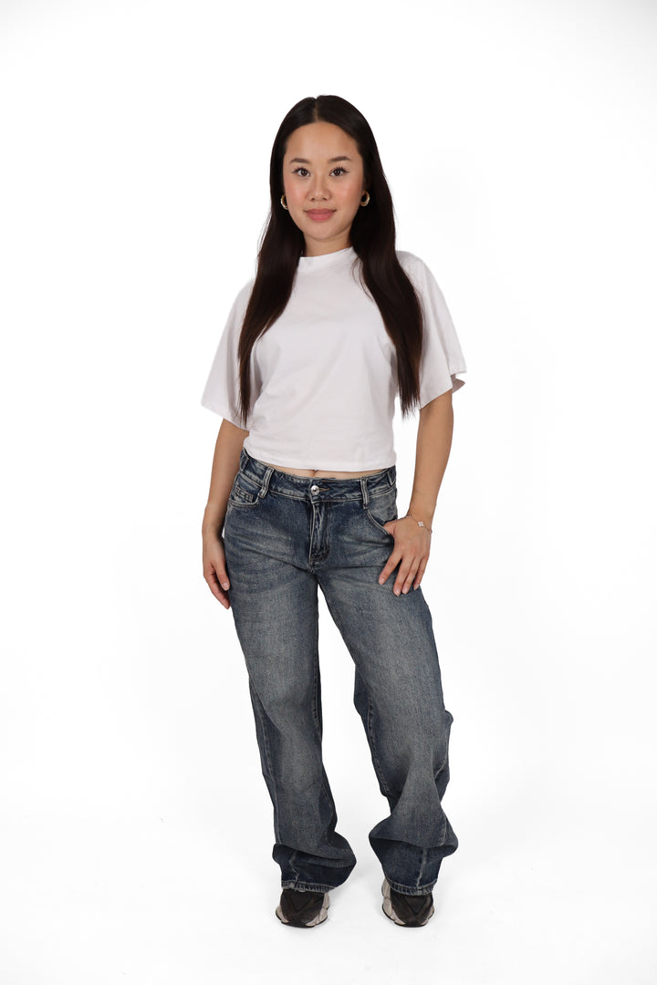 Midnight Fade Wide Leg Jeans - Stretch
