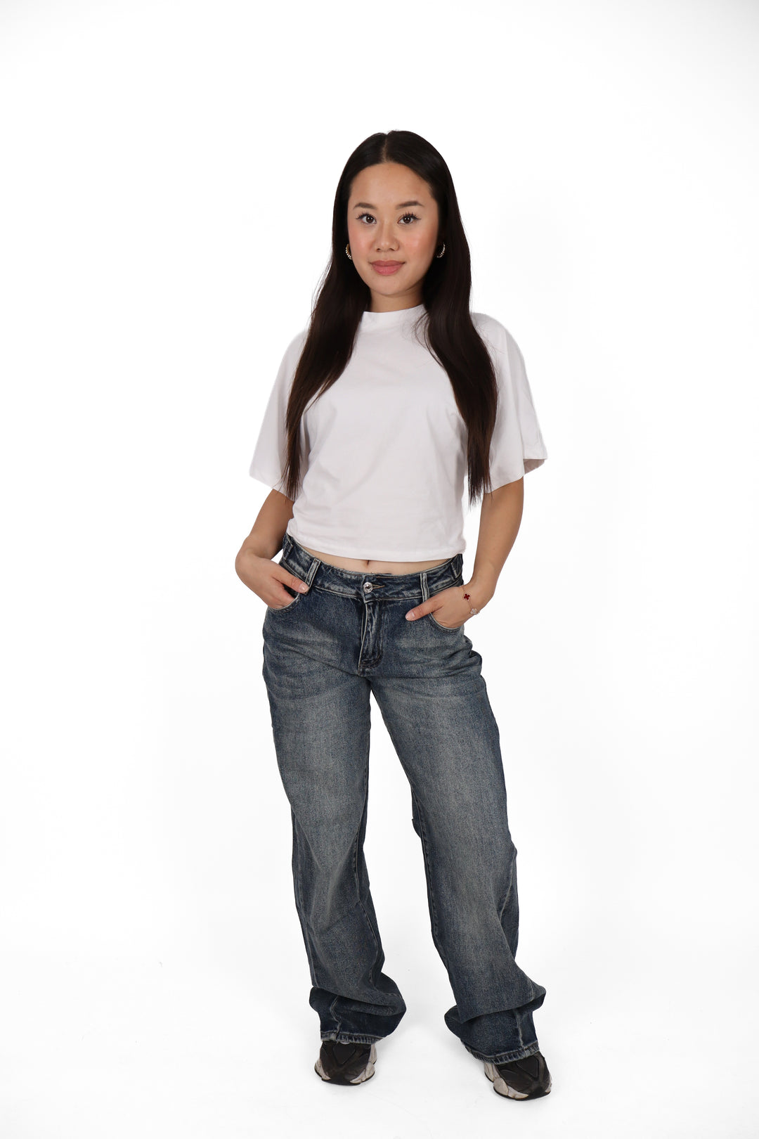 Midnight Fade Wide Leg Jeans - Stretch