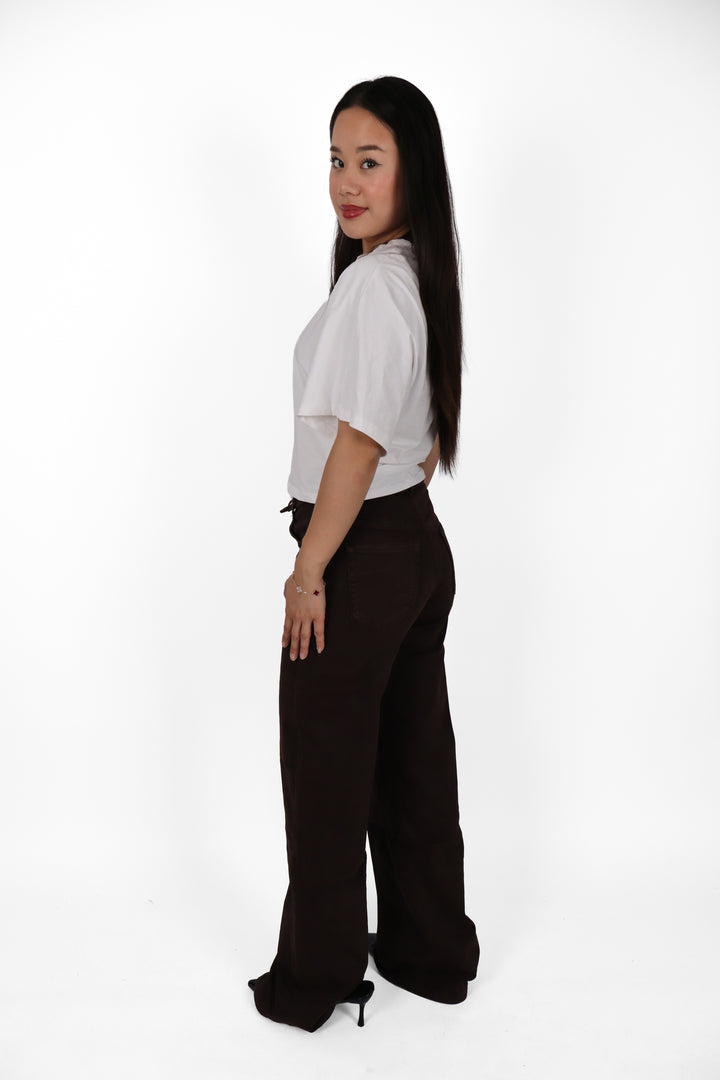 Folded Over TALL Wide Leg Jeans - Light Stretch