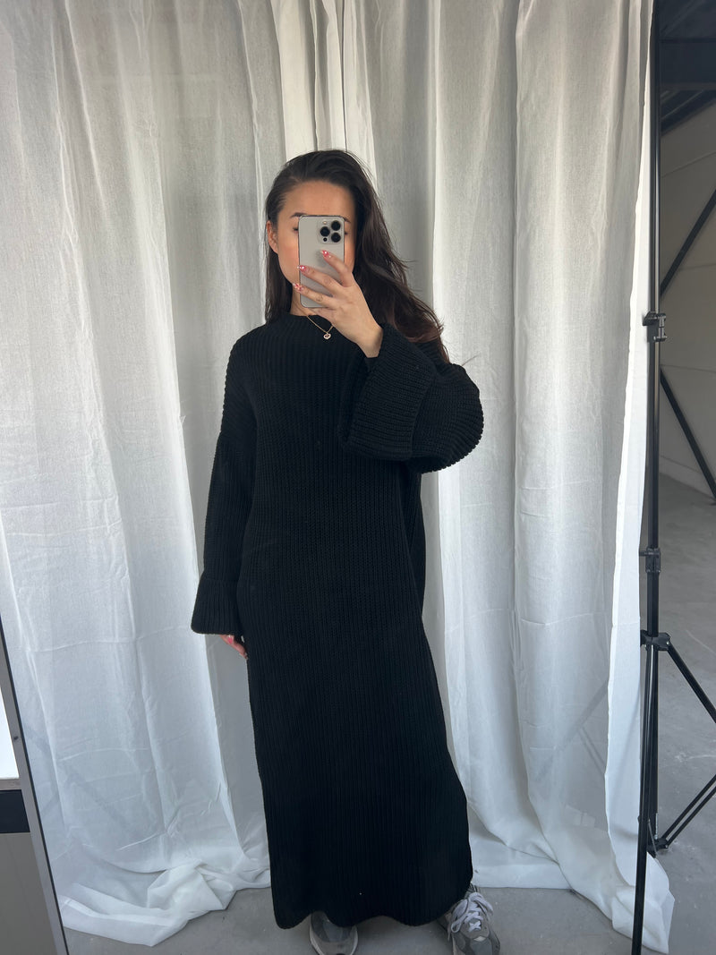 Long Sweater Dress - Black
