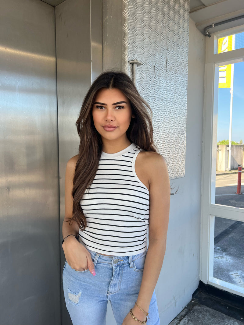 Basic Striped Top - White