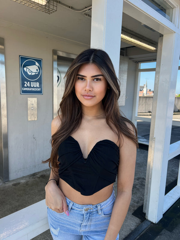Carlie Corset Top - Black