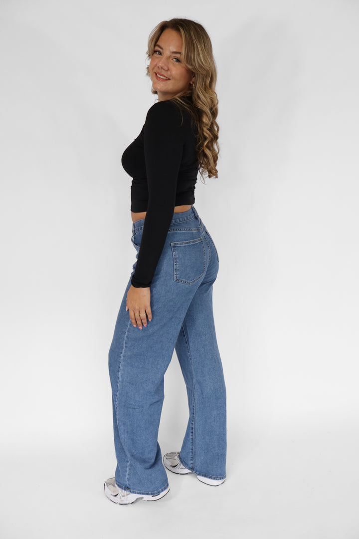 Britte TALL Twisted Wide Leg Jeans - Stretch