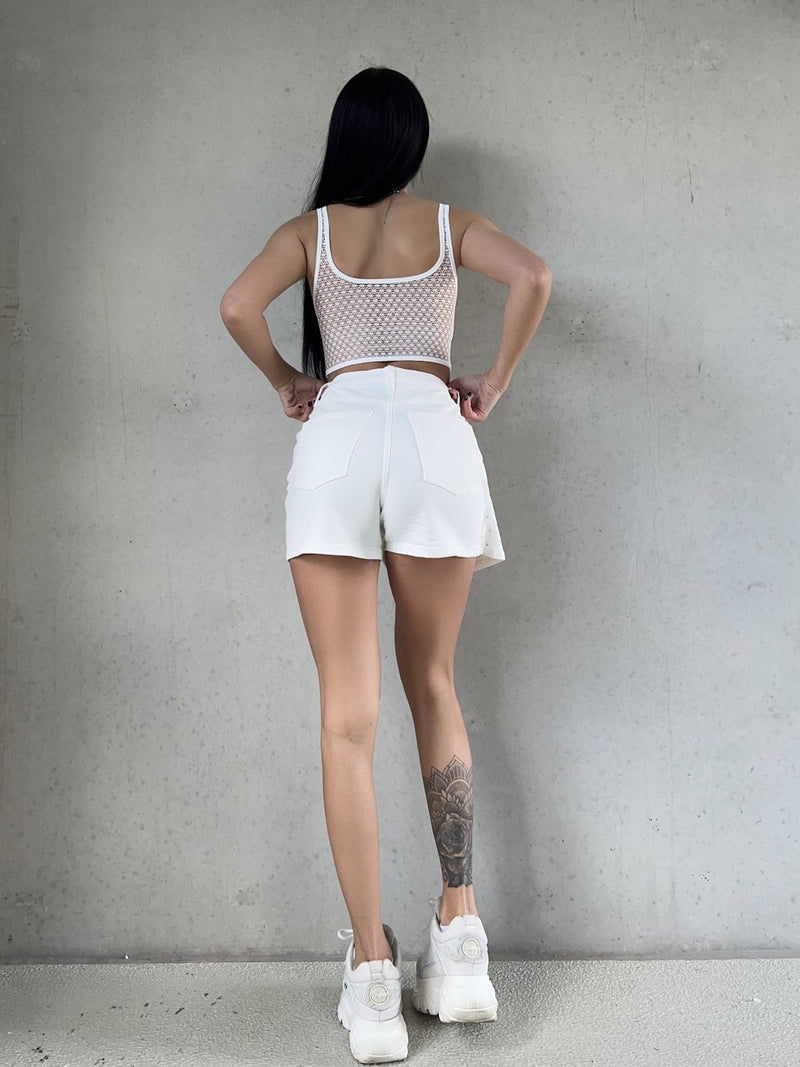 Mae Glitter Skort - White