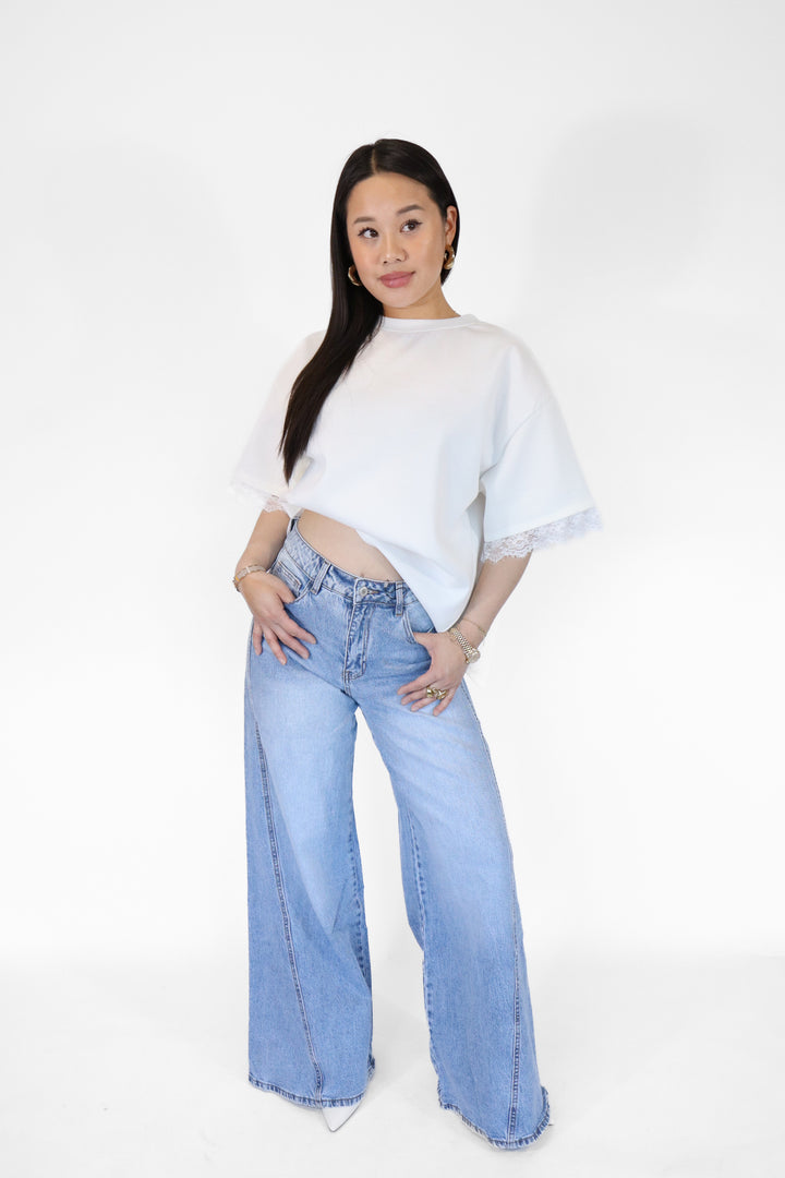 Palazzo Wide Leg Jeans - Light Stretch