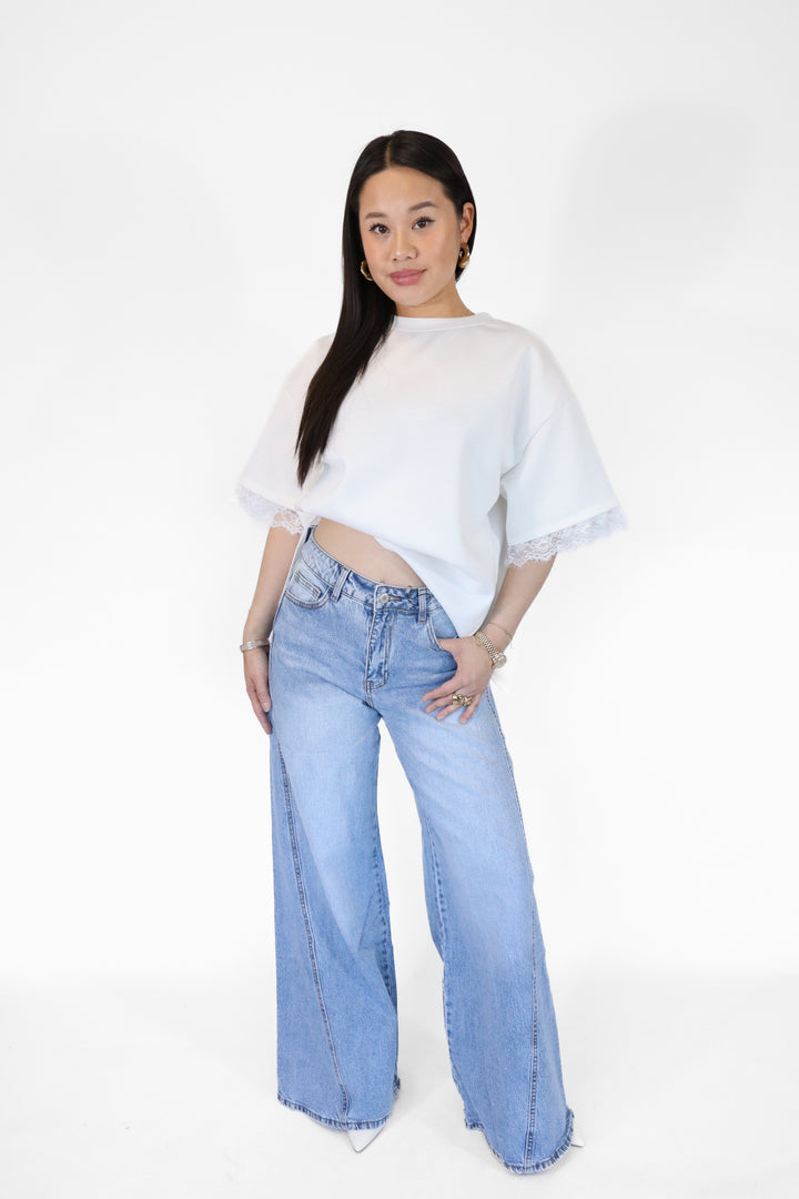 Palazzo Wide Leg Jeans - Light Stretch