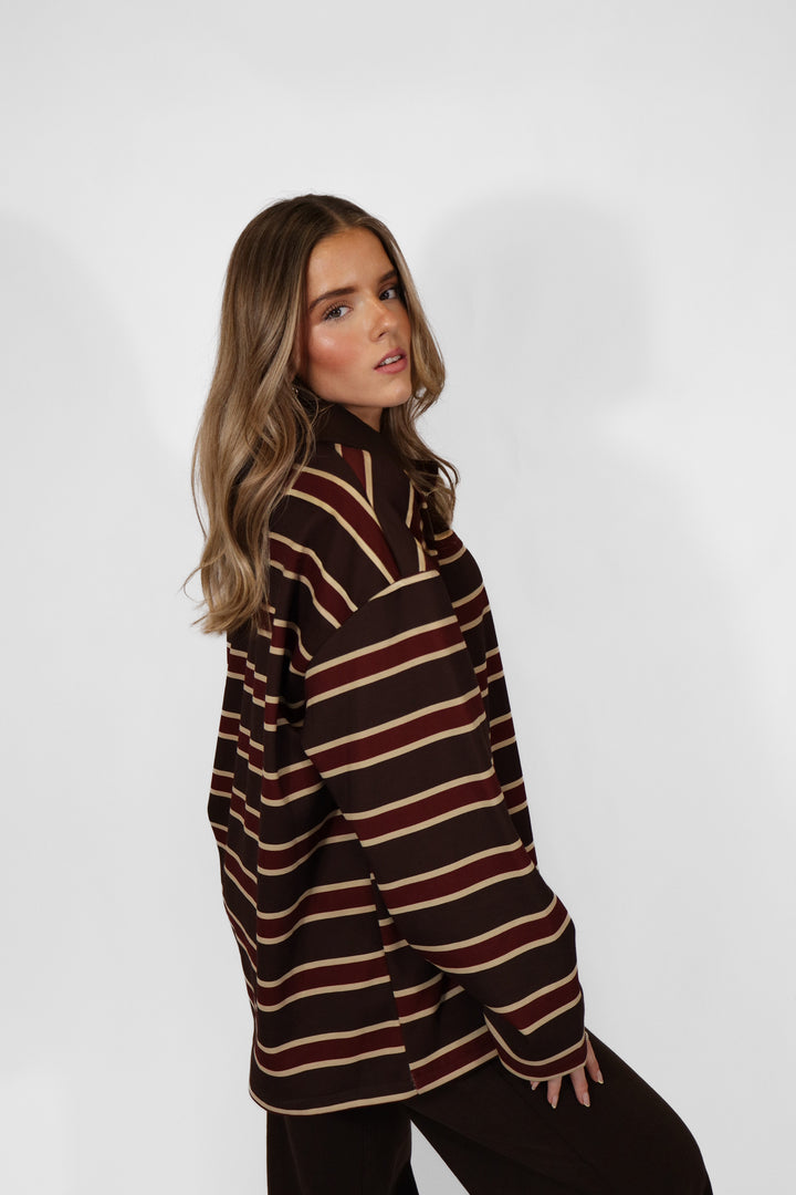 Nora Striped Sweater - Brown