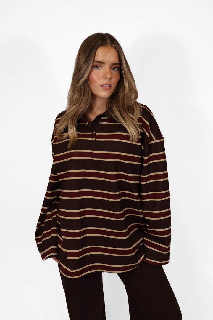 Nora Striped Sweater - Brown