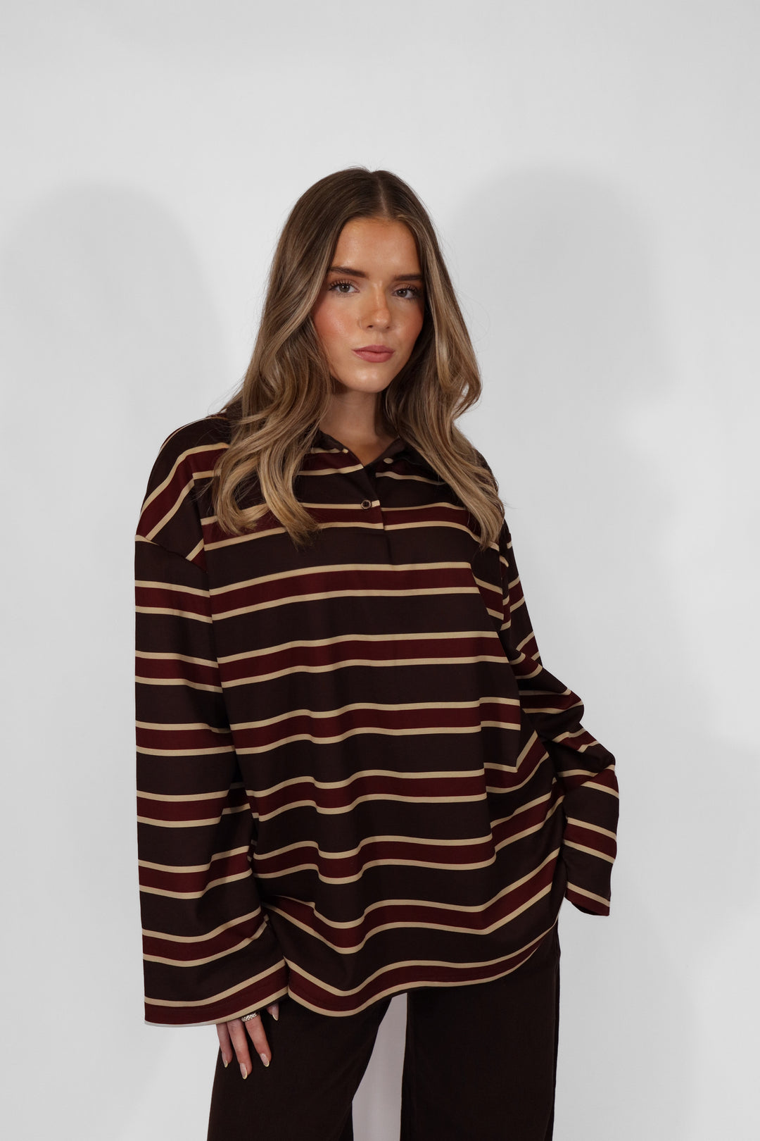 Nora Striped Sweater - Grey