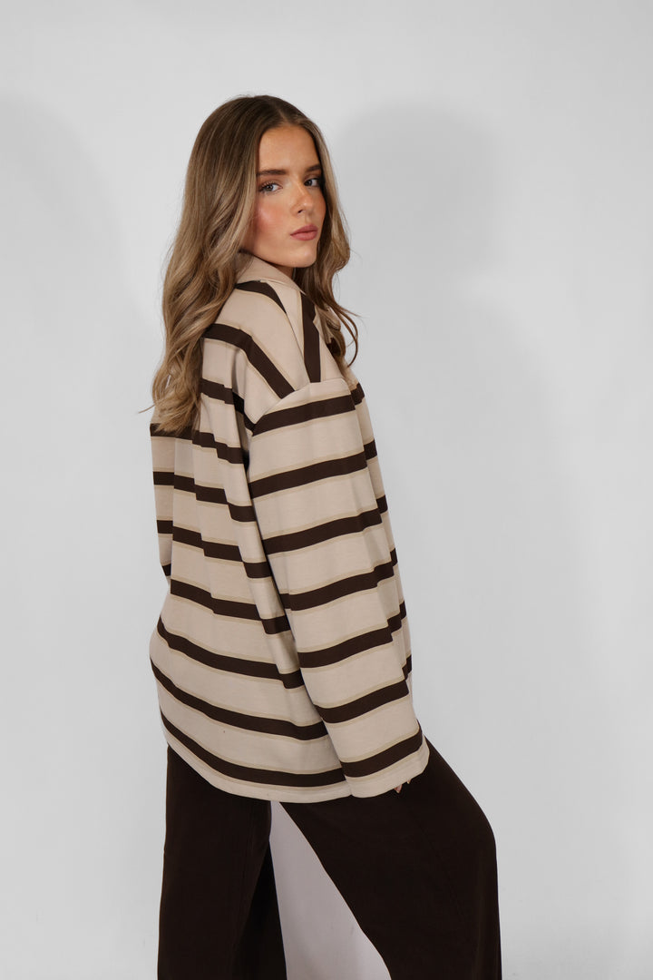 Nora Striped Sweater - Brown