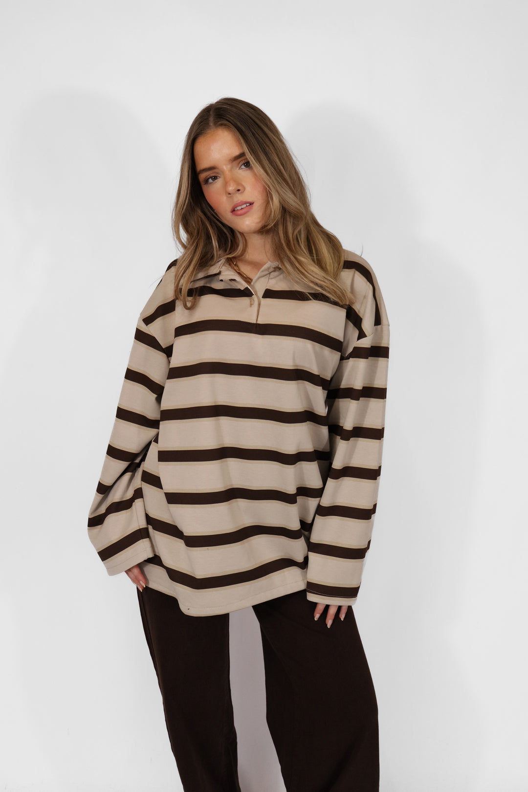 Nora Striped Sweater - Brown