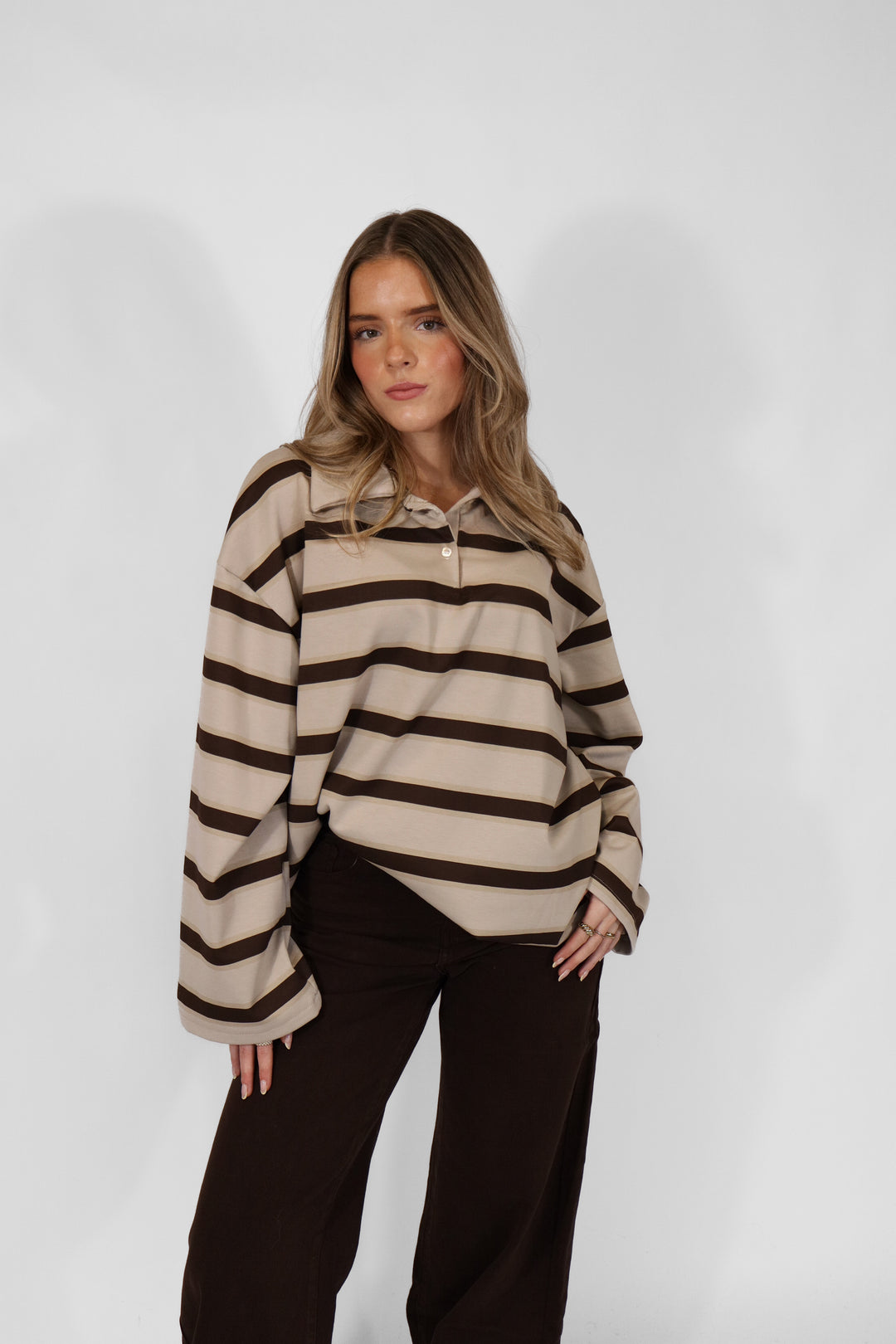 Nora Striped Sweater - Brown