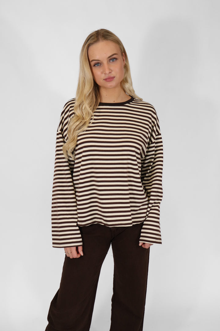 Puk Oversized Striped Tee - Red