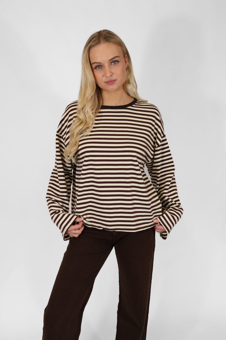 Puk Oversized Striped Tee - Red