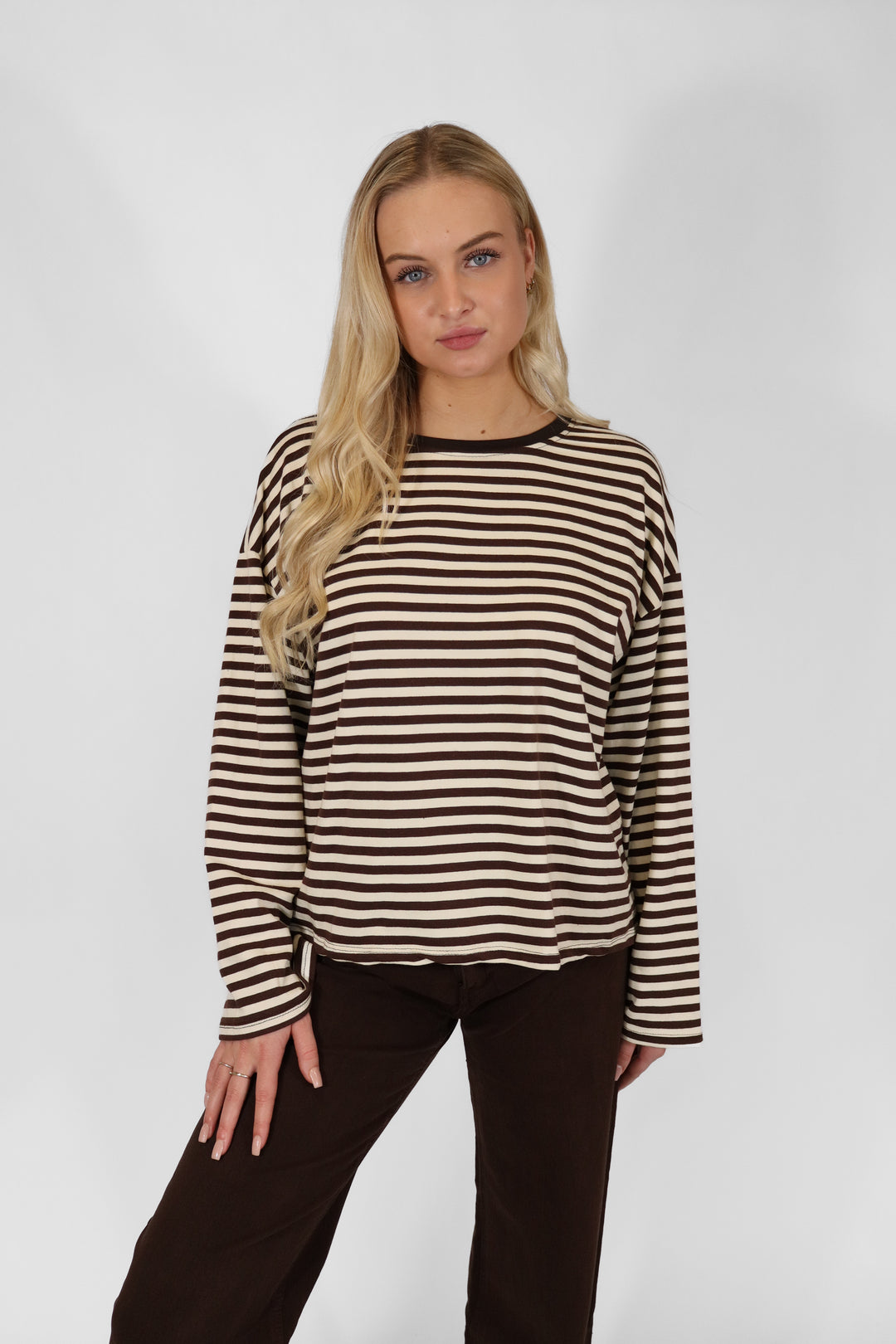 Puk Oversized Striped Tee - Red