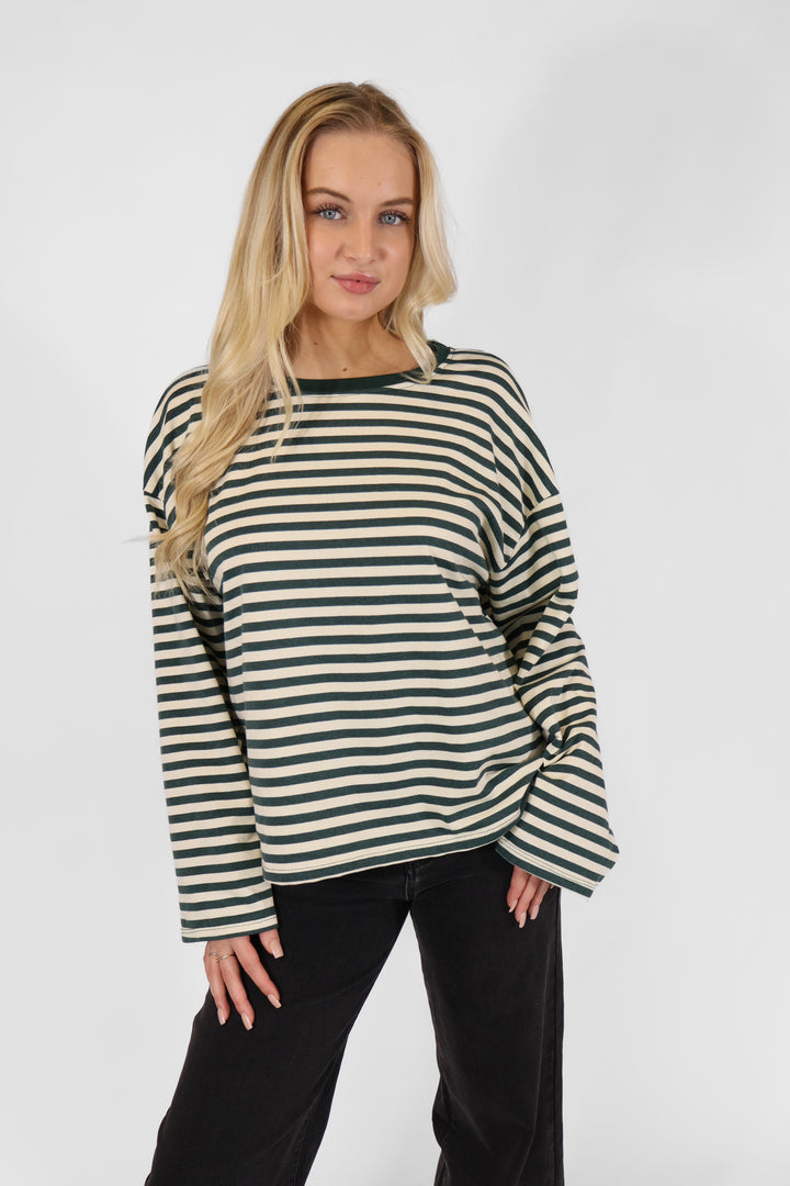 Puk Oversized Striped Tee - Red