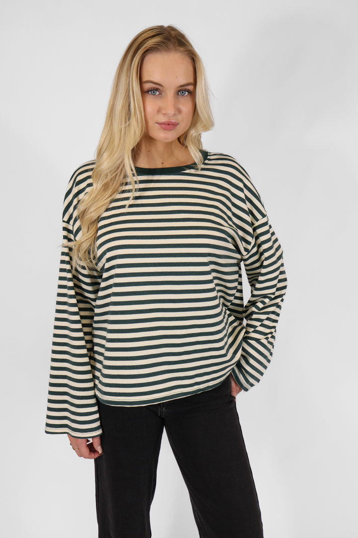 Puk Oversized Striped Tee - Red