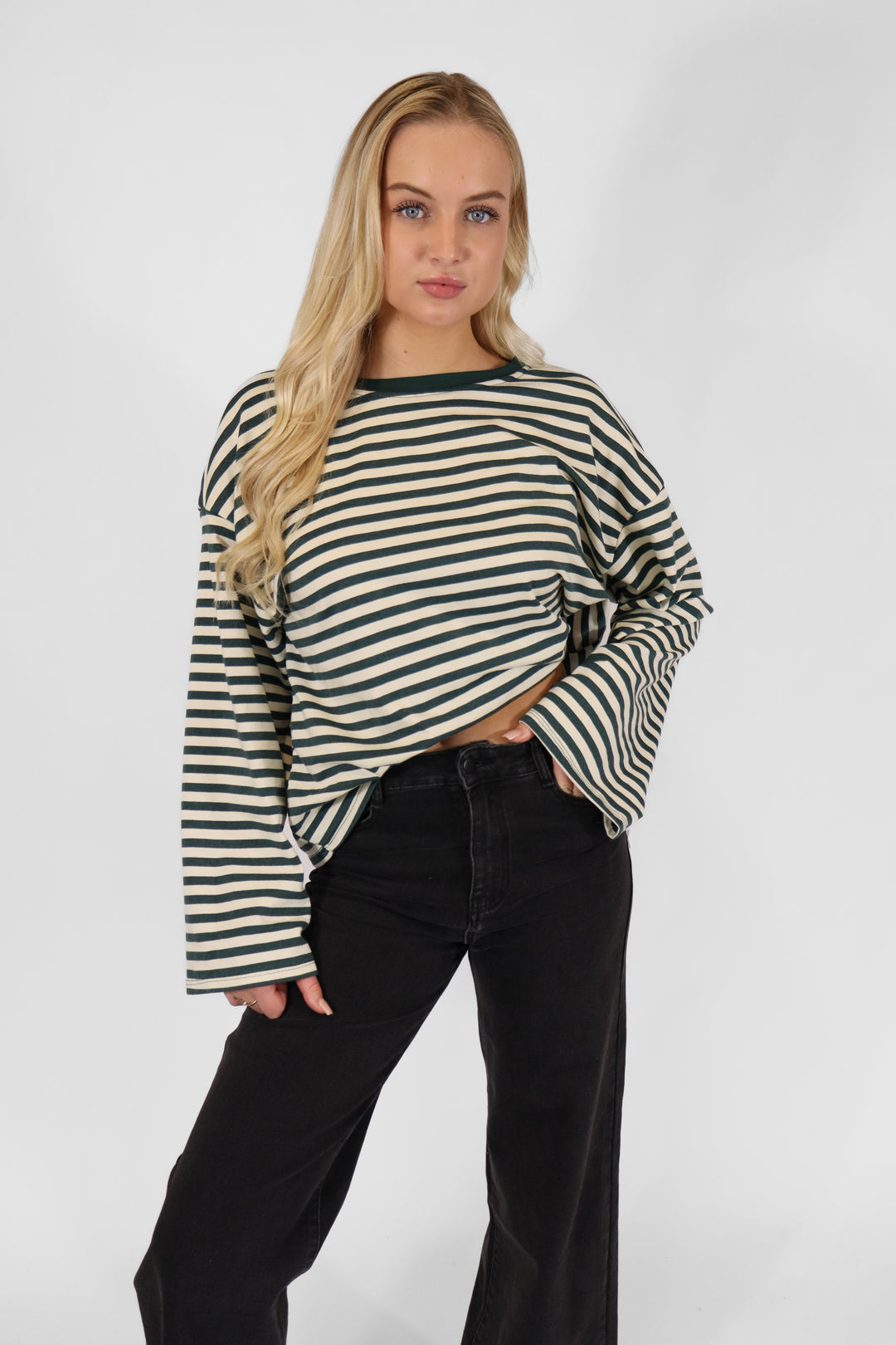 Puk Oversized Striped Tee - Red