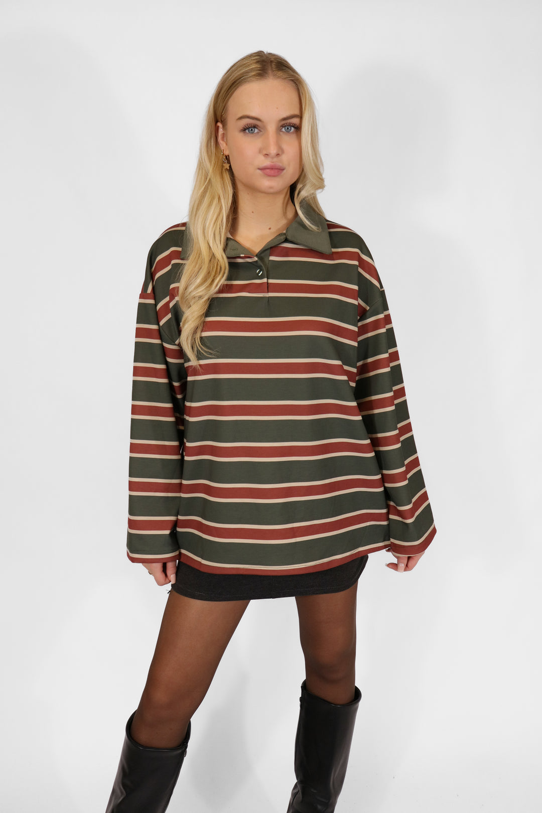 Nora Striped Sweater - Khaki