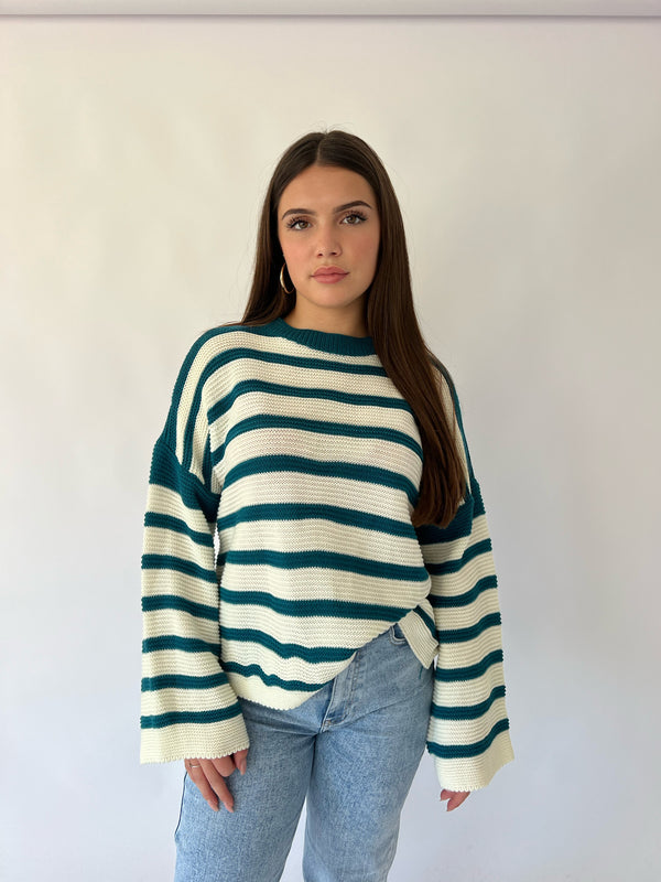 Moran Striped Sweater - Khaki