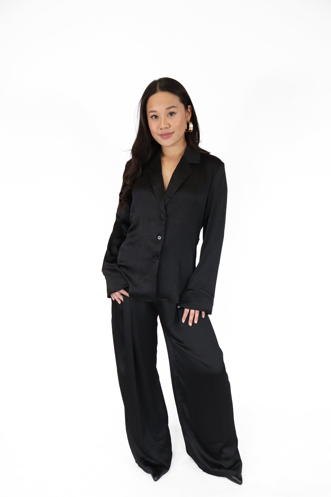 Cloud Nine Satin Waist Blouse