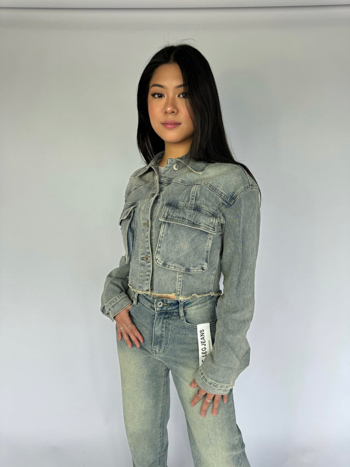 Holly Cropped Jacket - Denim