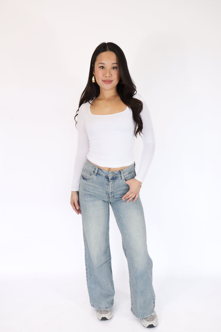 Isabella Petite Wide Leg Jeans - Stretch