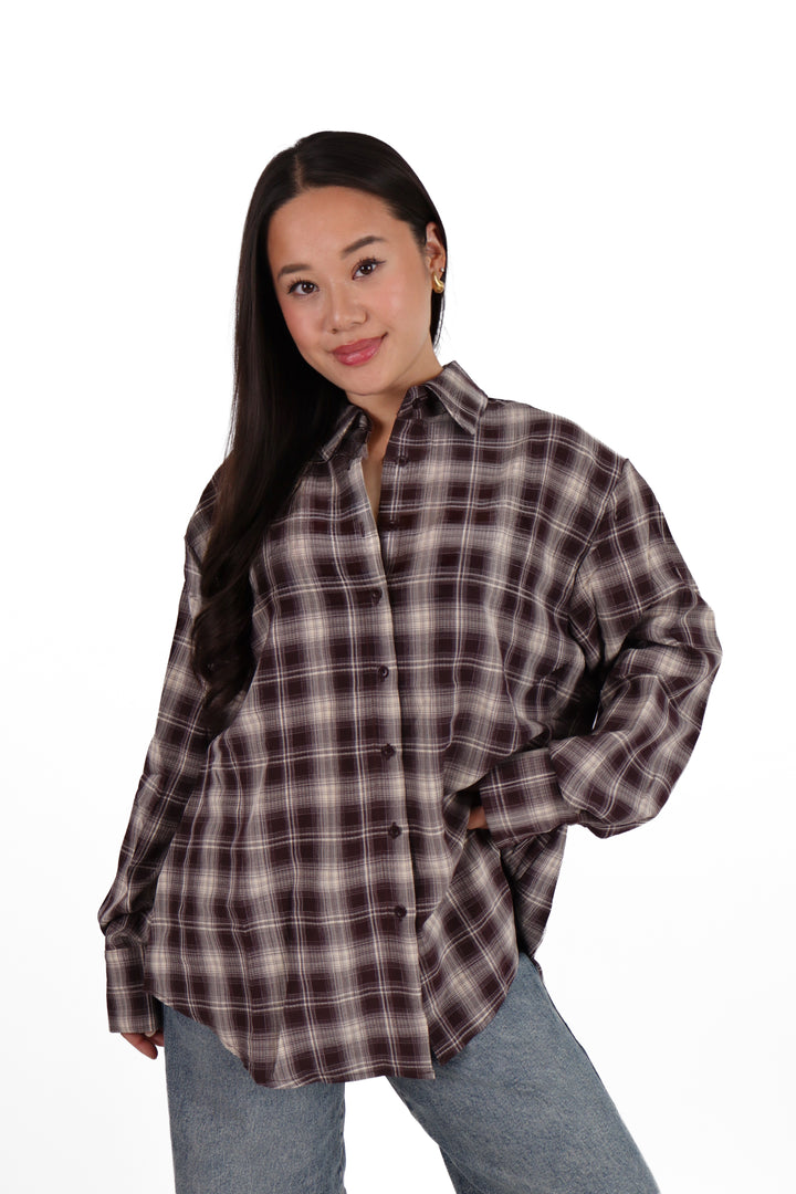 Hazel Oversized Check Blouse