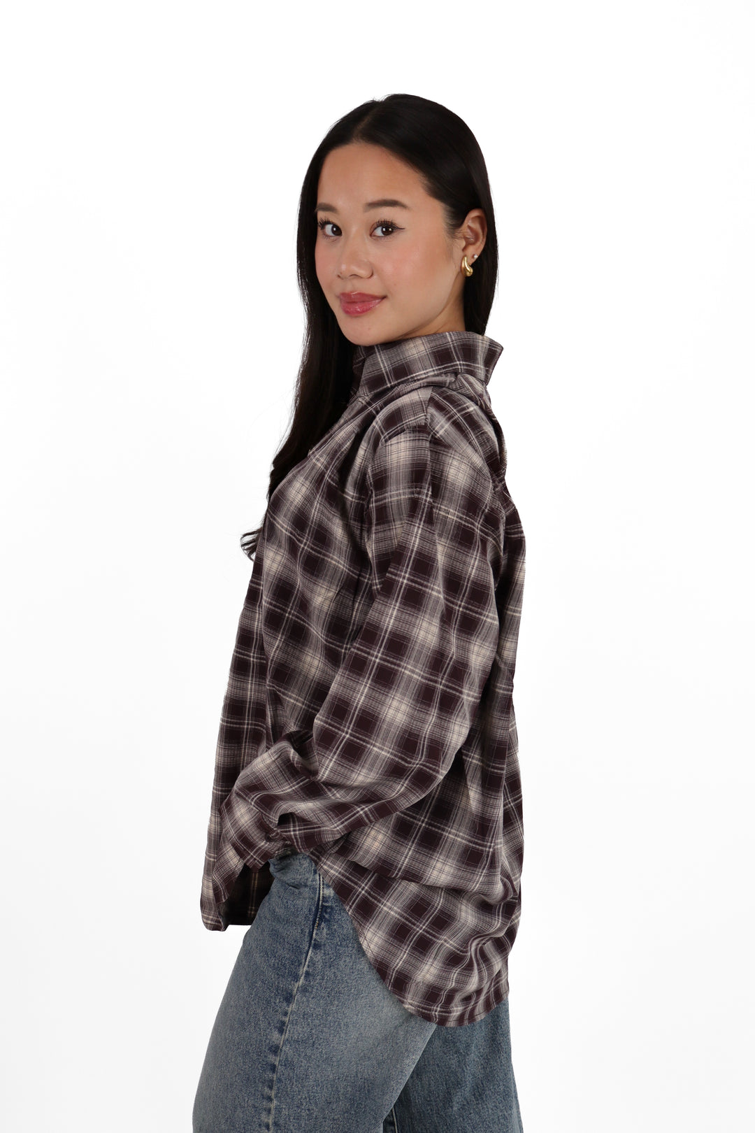 Hazel Oversized Check Blouse