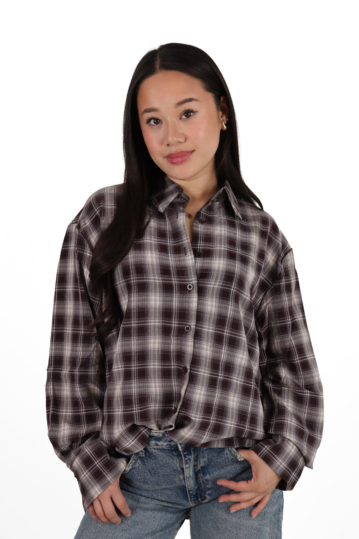 Hazel Oversized Check Blouse