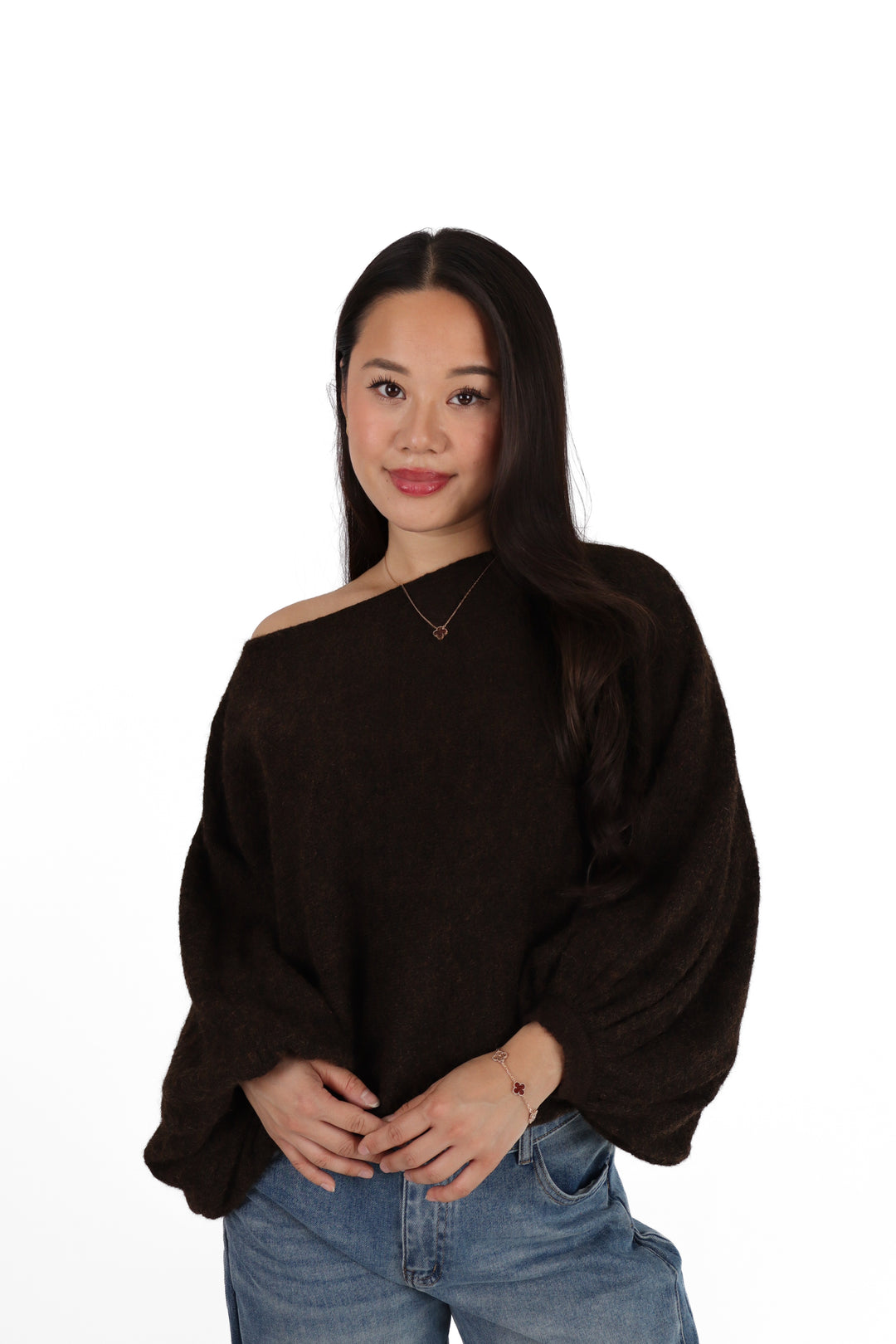 Hailie Off Shoulder Sweater - Stretch