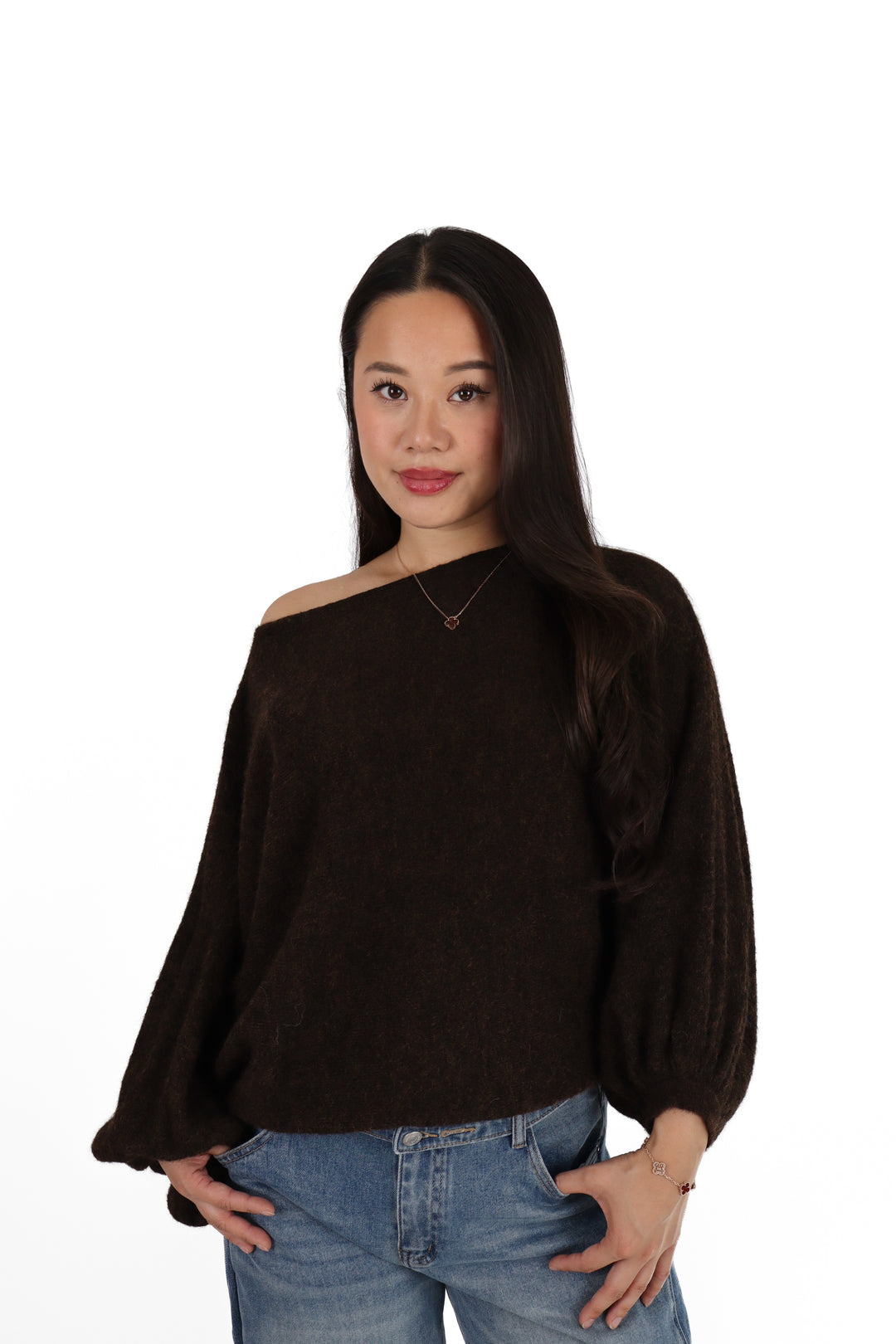 Hailie Off Shoulder Sweater - Stretch