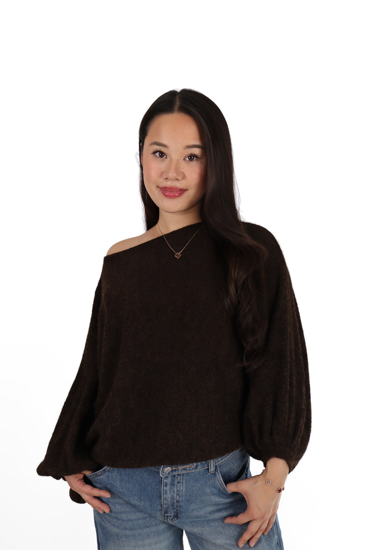 Hailie Off Shoulder Sweater - Stretch