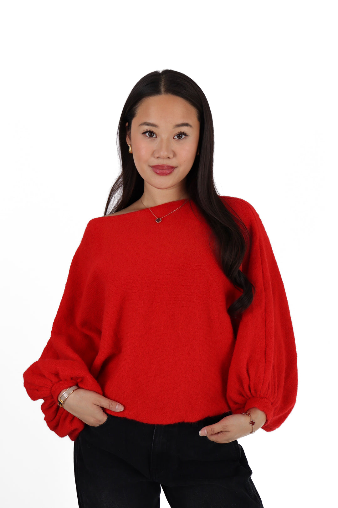 Hailie Off Shoulder Sweater - Stretch