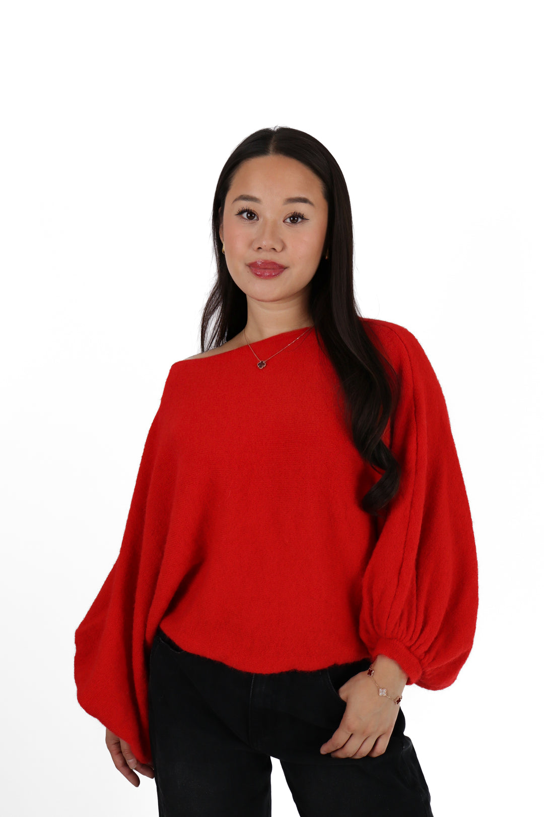 Hailie Off Shoulder Sweater - Stretch