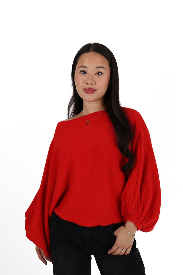 Hailie Off Shoulder Sweater - Stretch