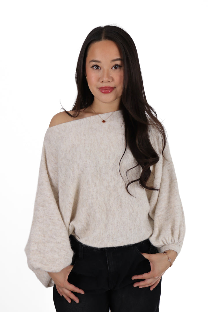 Hailie Off Shoulder Sweater - Stretch