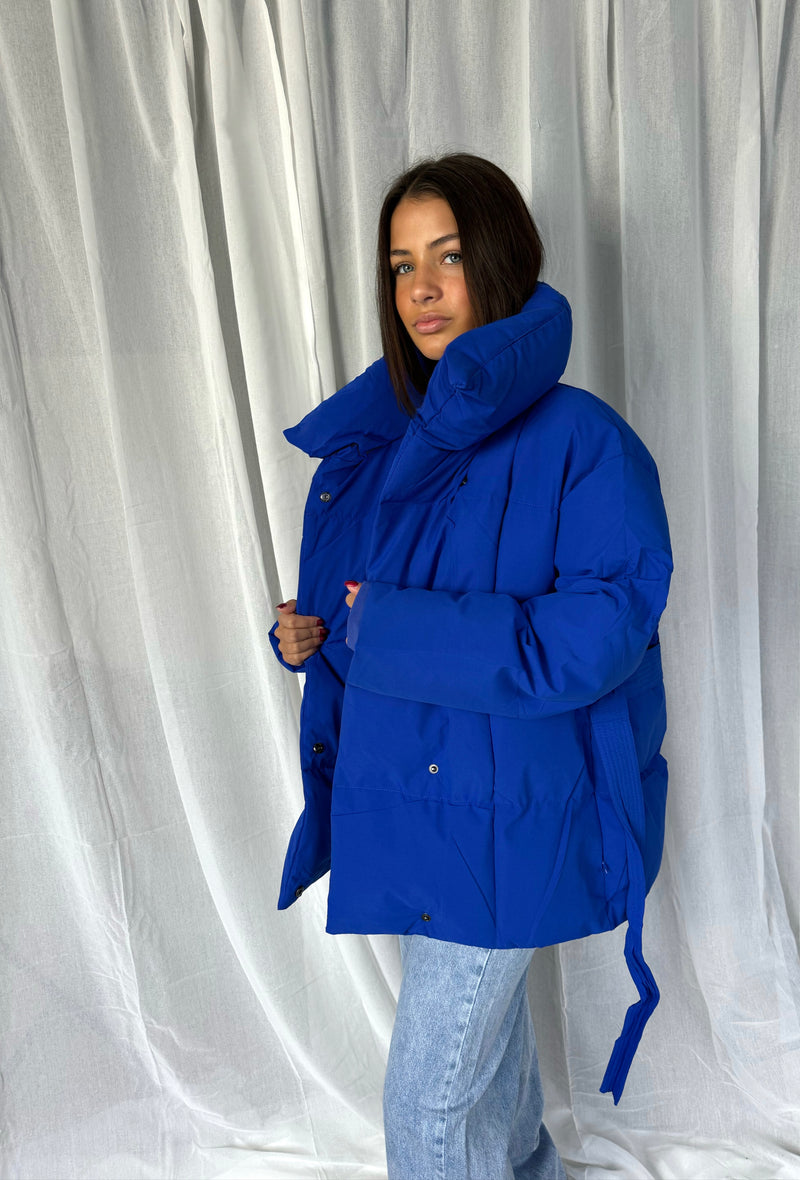 Oversized Puffer Jacket - Cobalt Blue