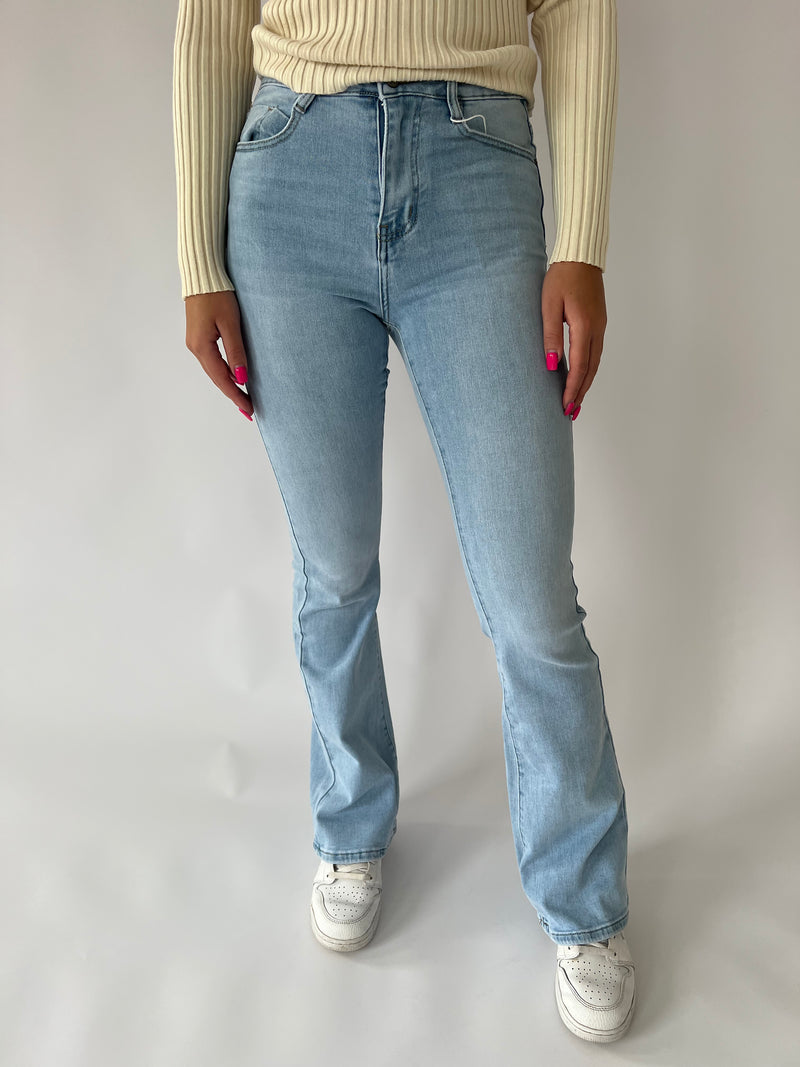 Miss V Stretch Flared Jeans - Light Denim