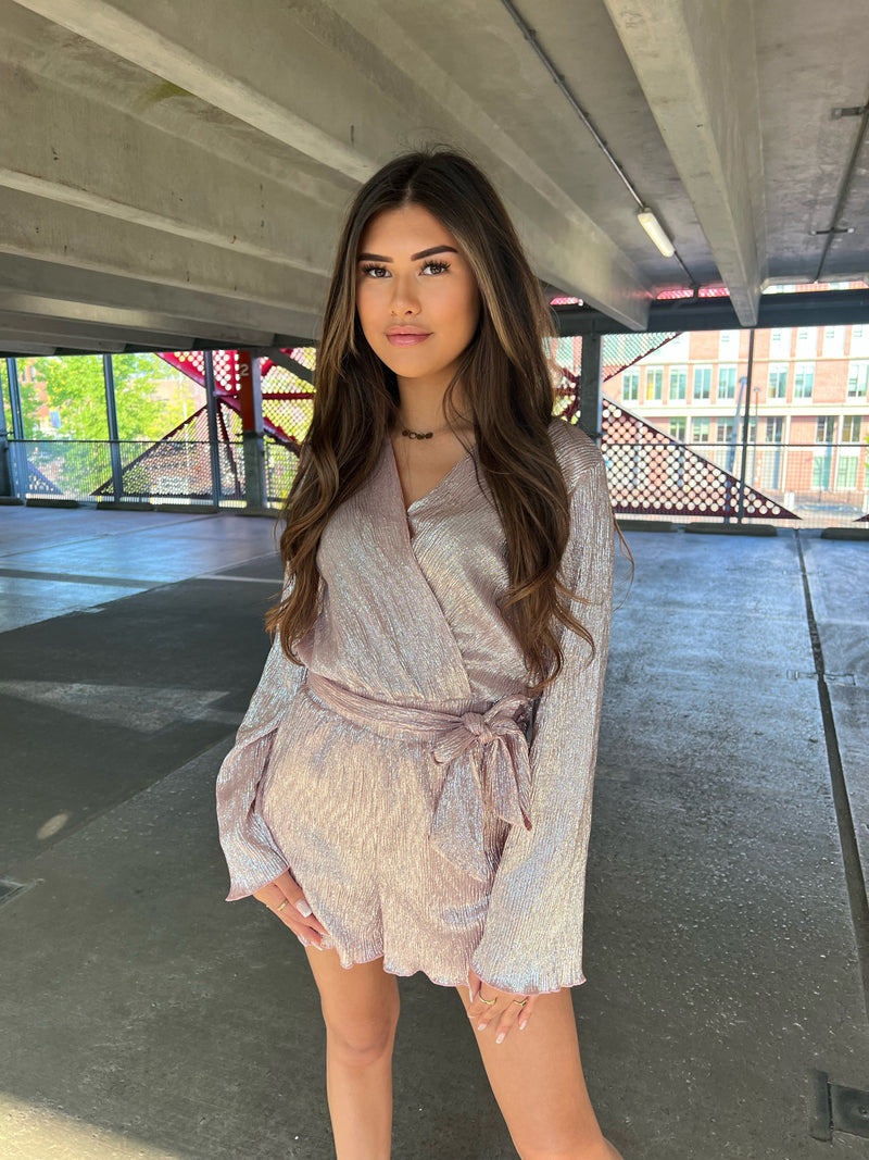 Glitter Playsuit - Soft Pink