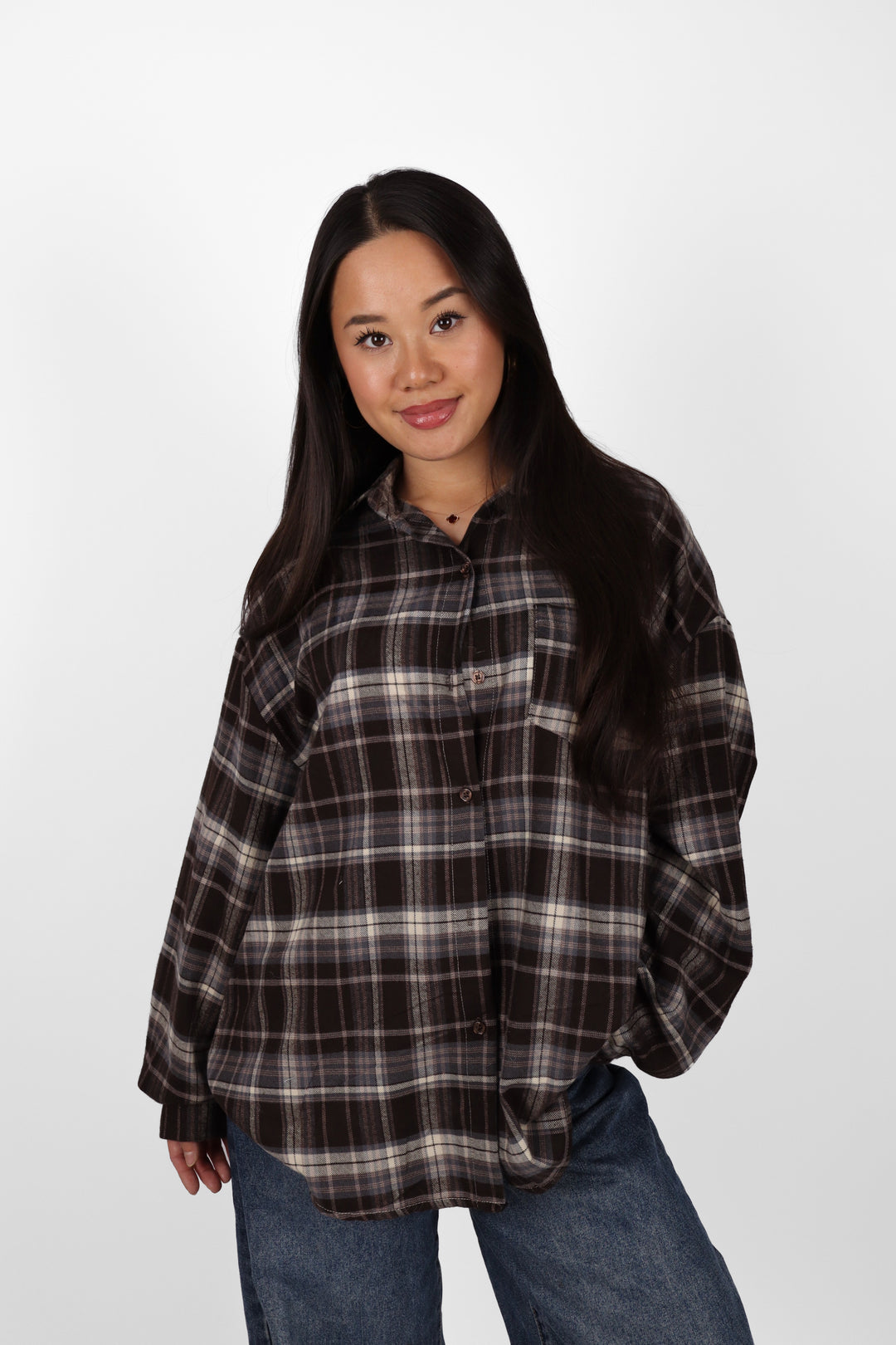 Mila Oversized Check Blouse