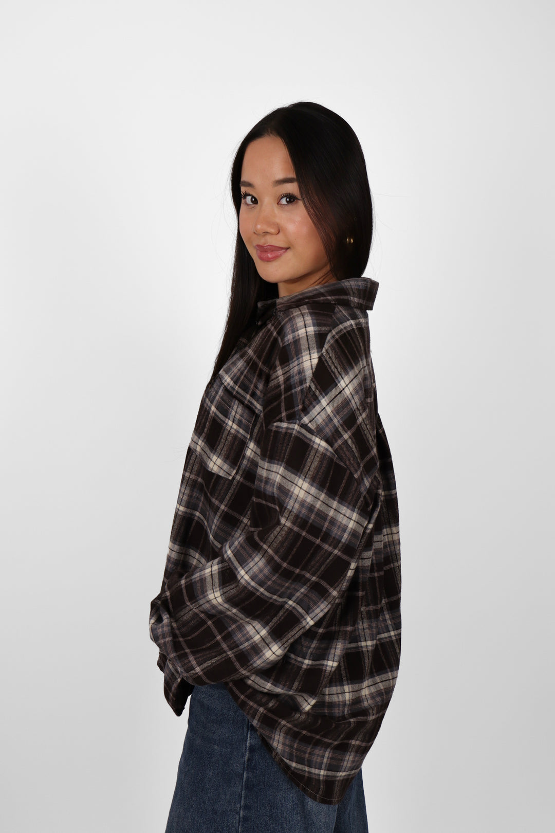 Mila Oversized Check Blouse