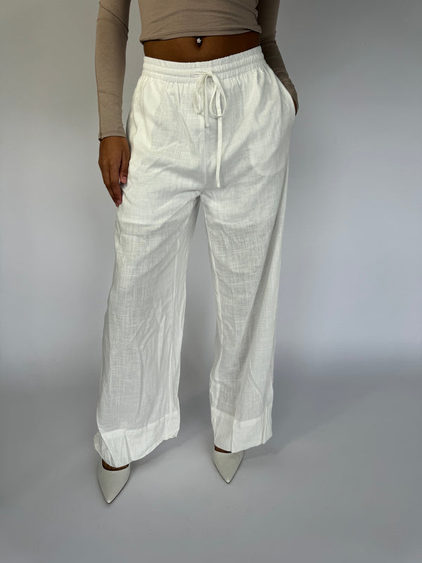 Haily Linen Trouser - White
