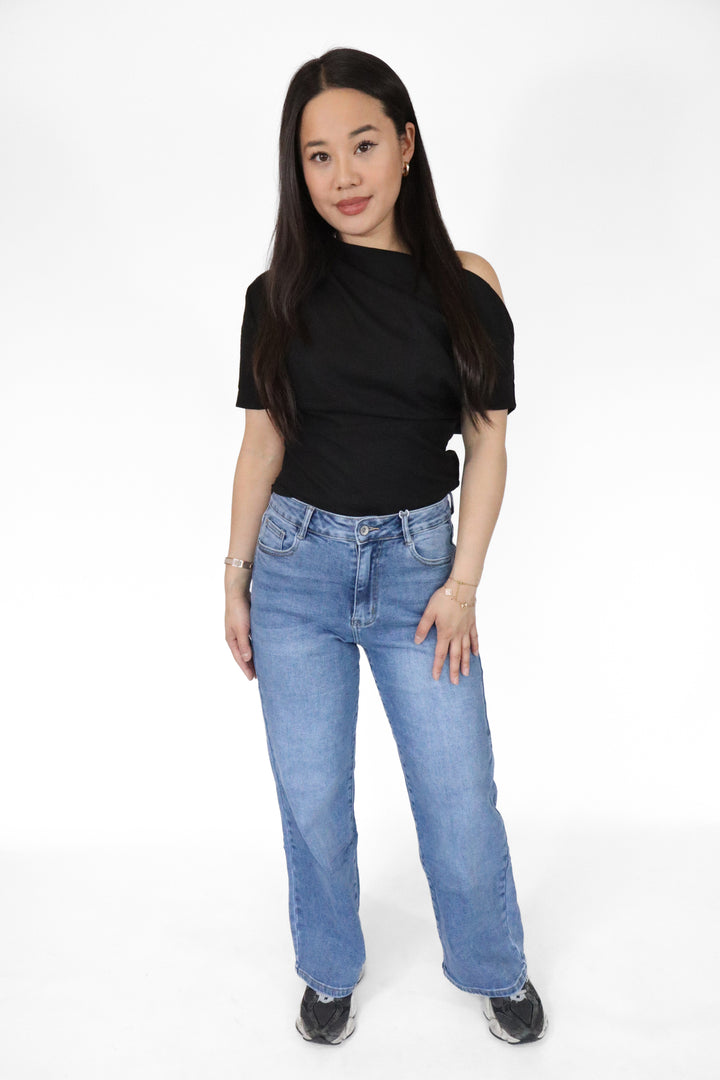 Brooklyn Petite Wide Leg Jeans - Stretch