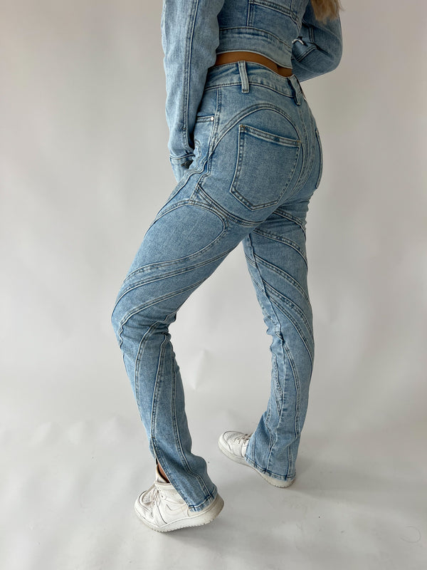 Franca Split Jeans - Denim