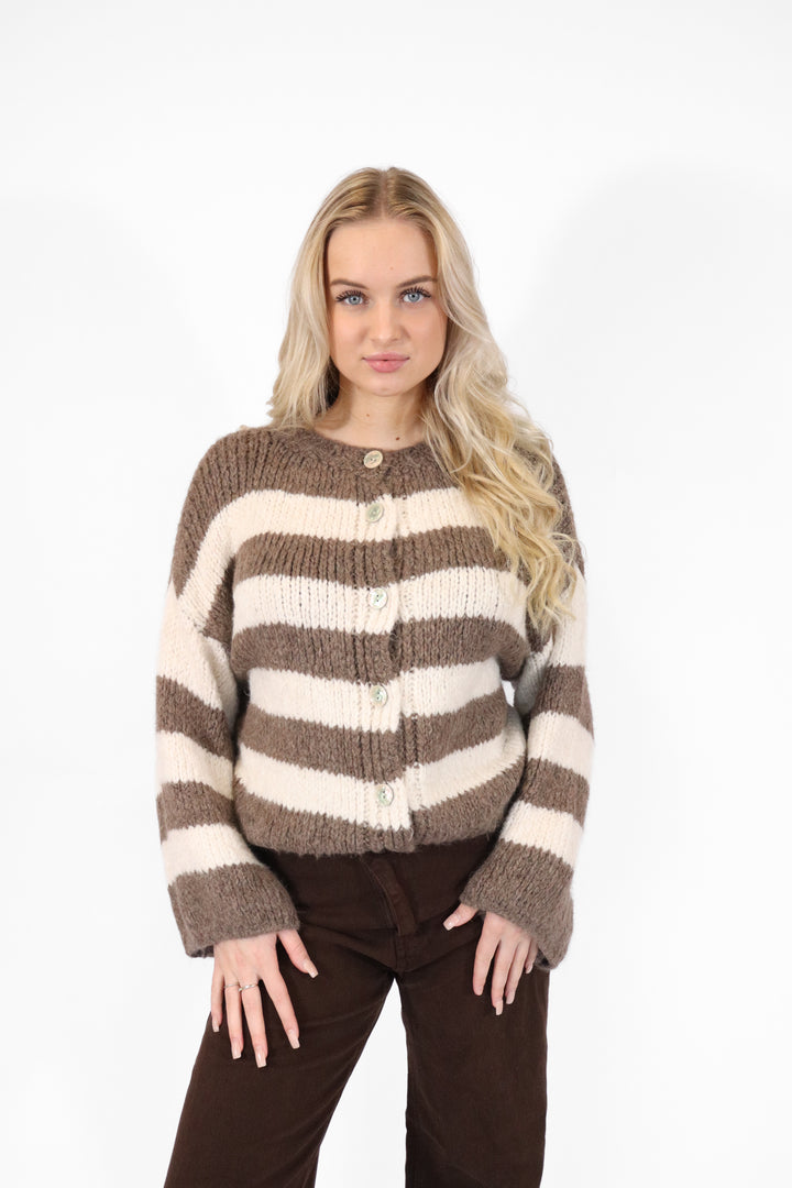 Noud Striped Button Sweater