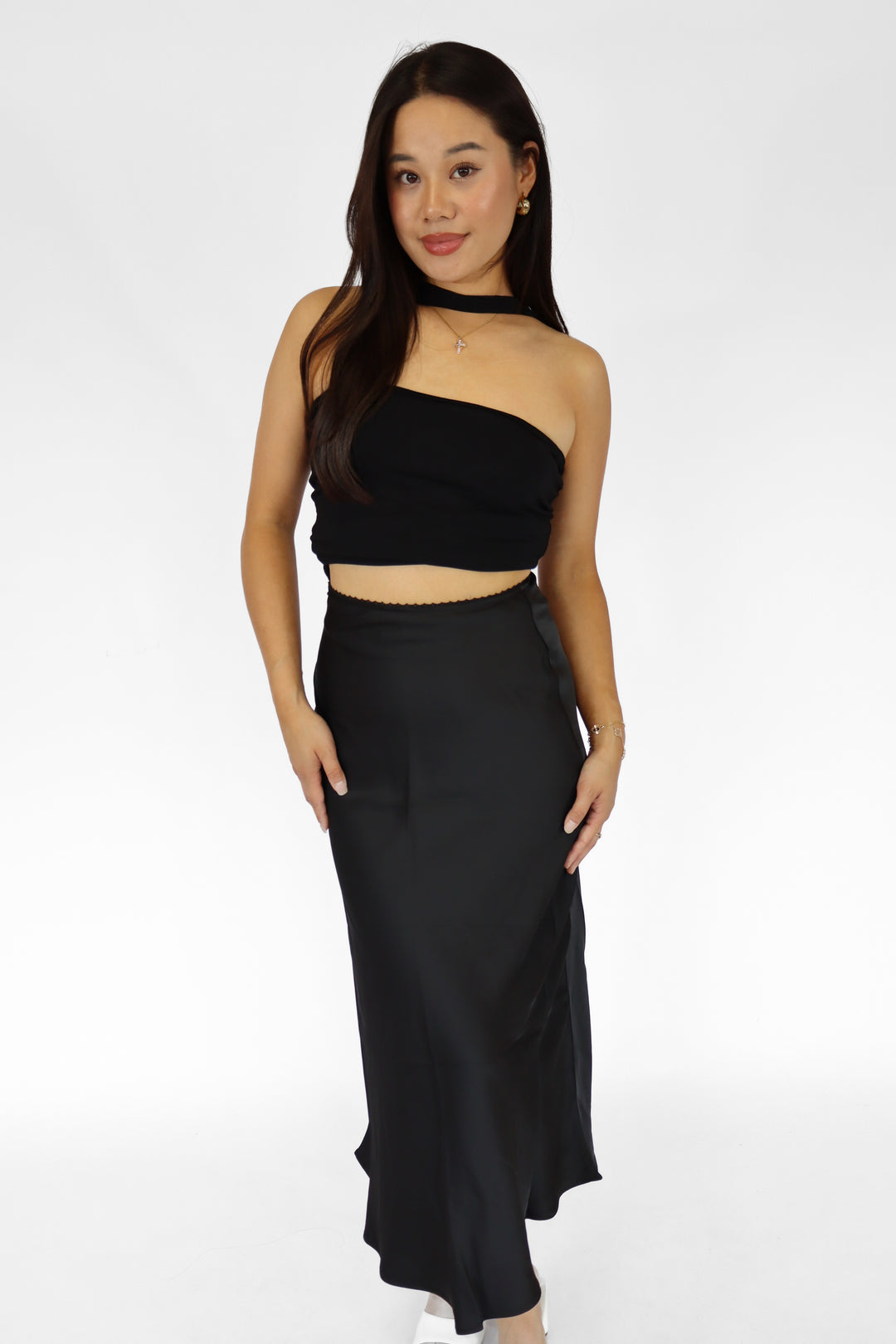 Satin Flow Midi Skirt