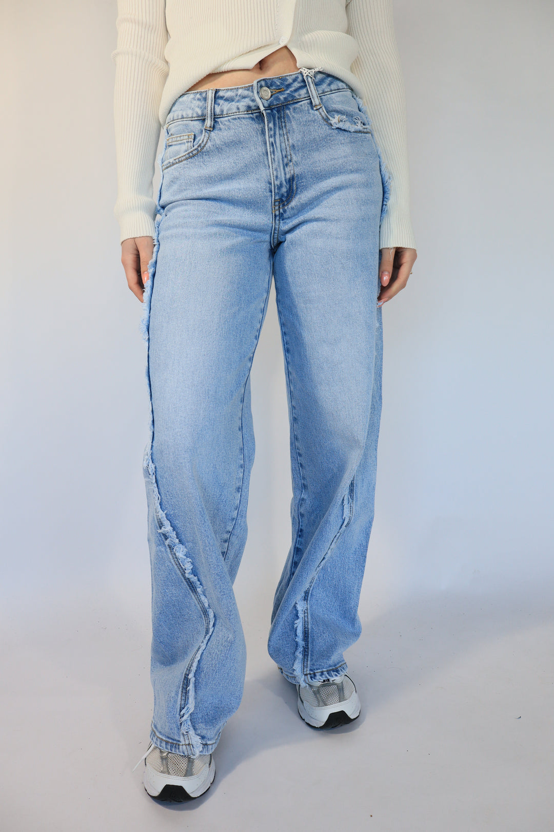 Ruches Midwaist Wide Leg Jeans - Stretch (PRE-ORDER)