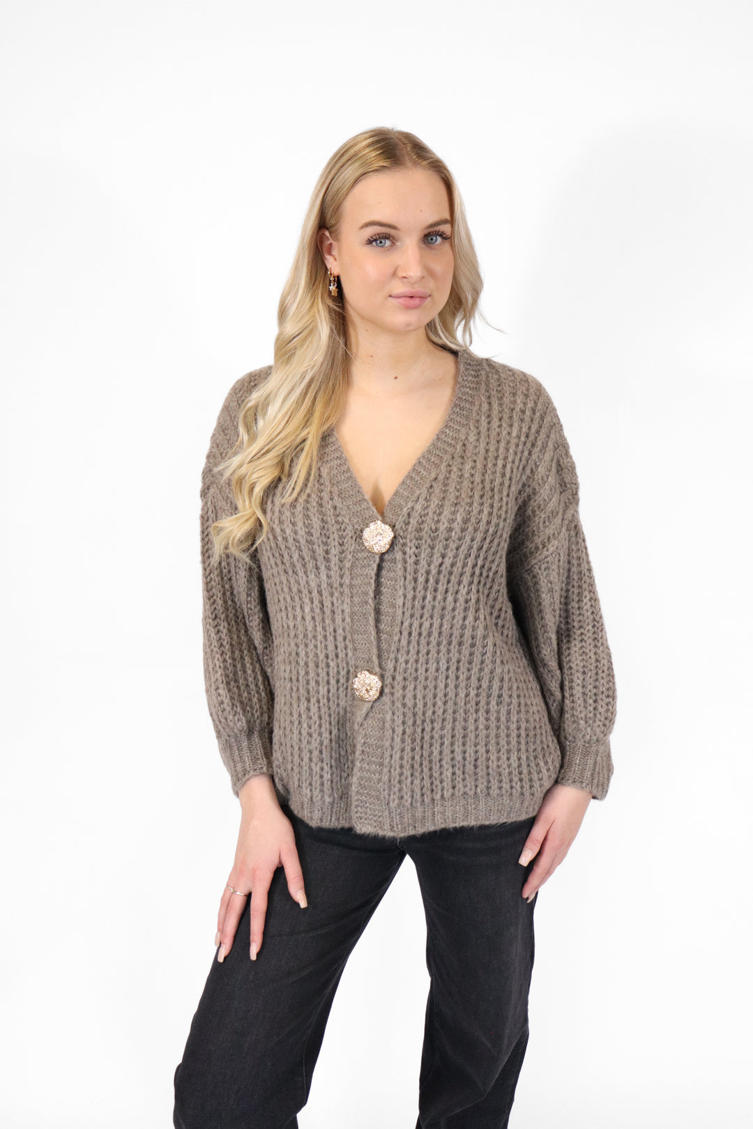 Jasmijn Button Sweater